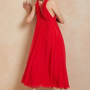 Banana Republic Crinkle Midi Dress with Silk